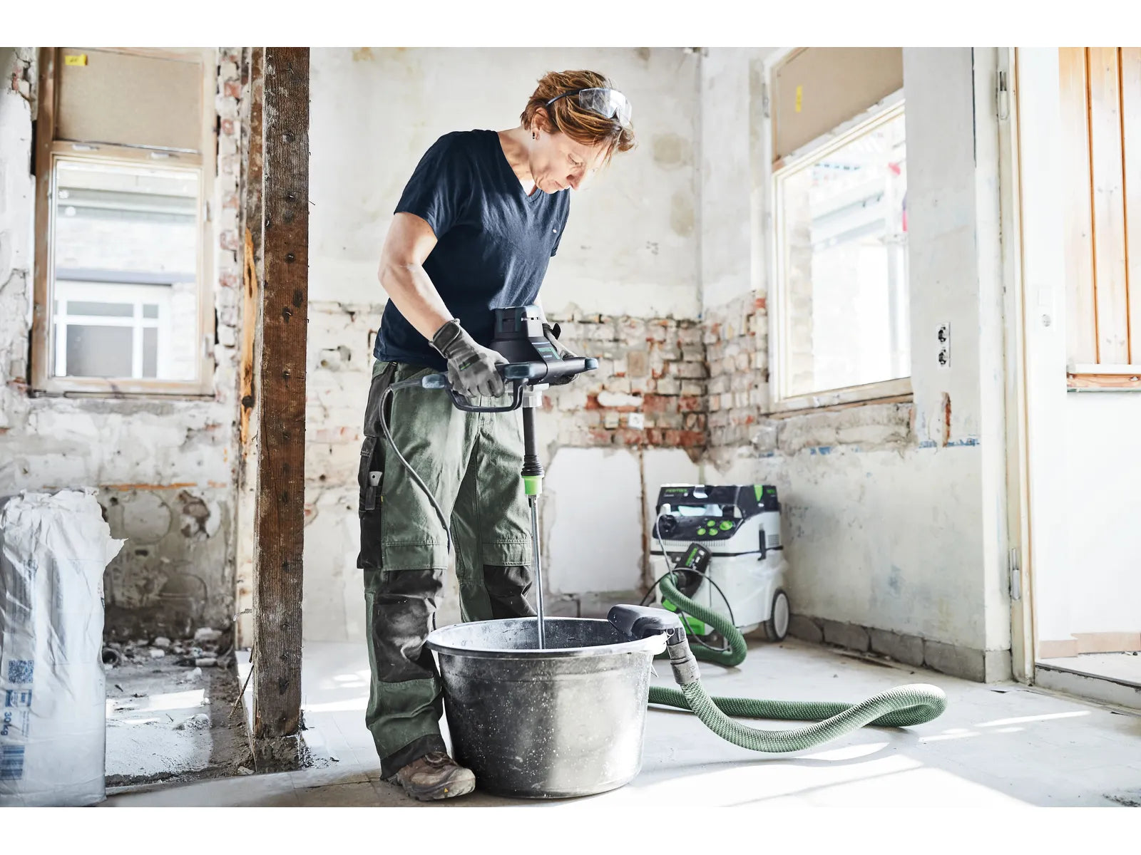 Mélangeur Festool MX 1000 Éco - Numéro de produit 575806 - Avec système d'extraction de poussière et réglage de la hauteur ErgoFix - Image 7
