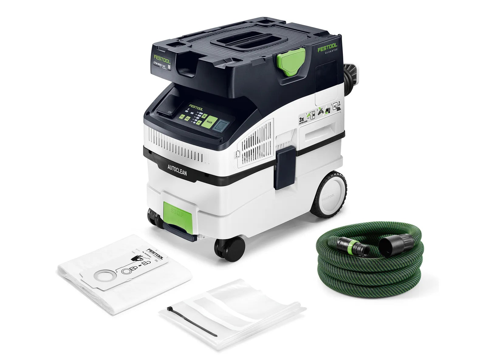 Festool Aspirateur Mobile CLEANTEC CTM MIDI I AC - Numéro de Modèle 578552 - Technologie AUTOCLEAN et Bluetooth® Intégrée - Image 3