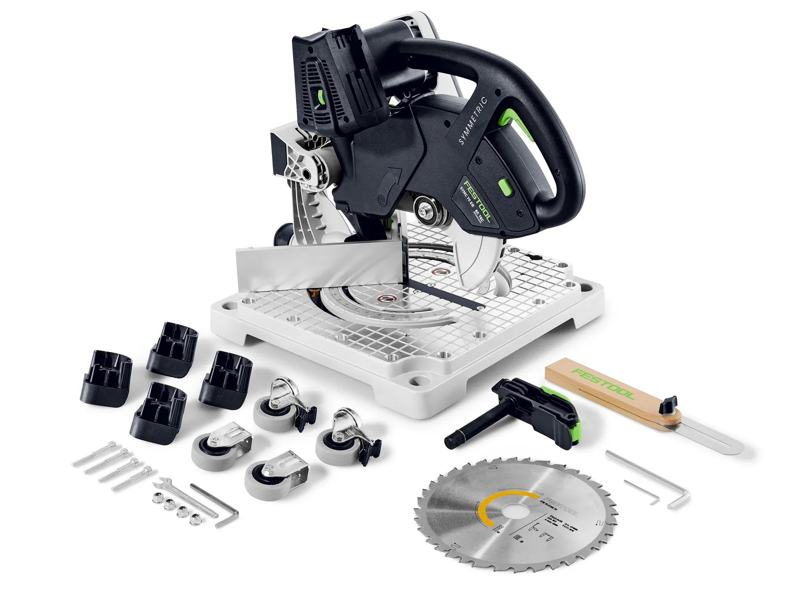 Scie à onglets sans fil SYMC 70 Festool 577424 - Précision et mobilité avec système de batterie double - Image 1