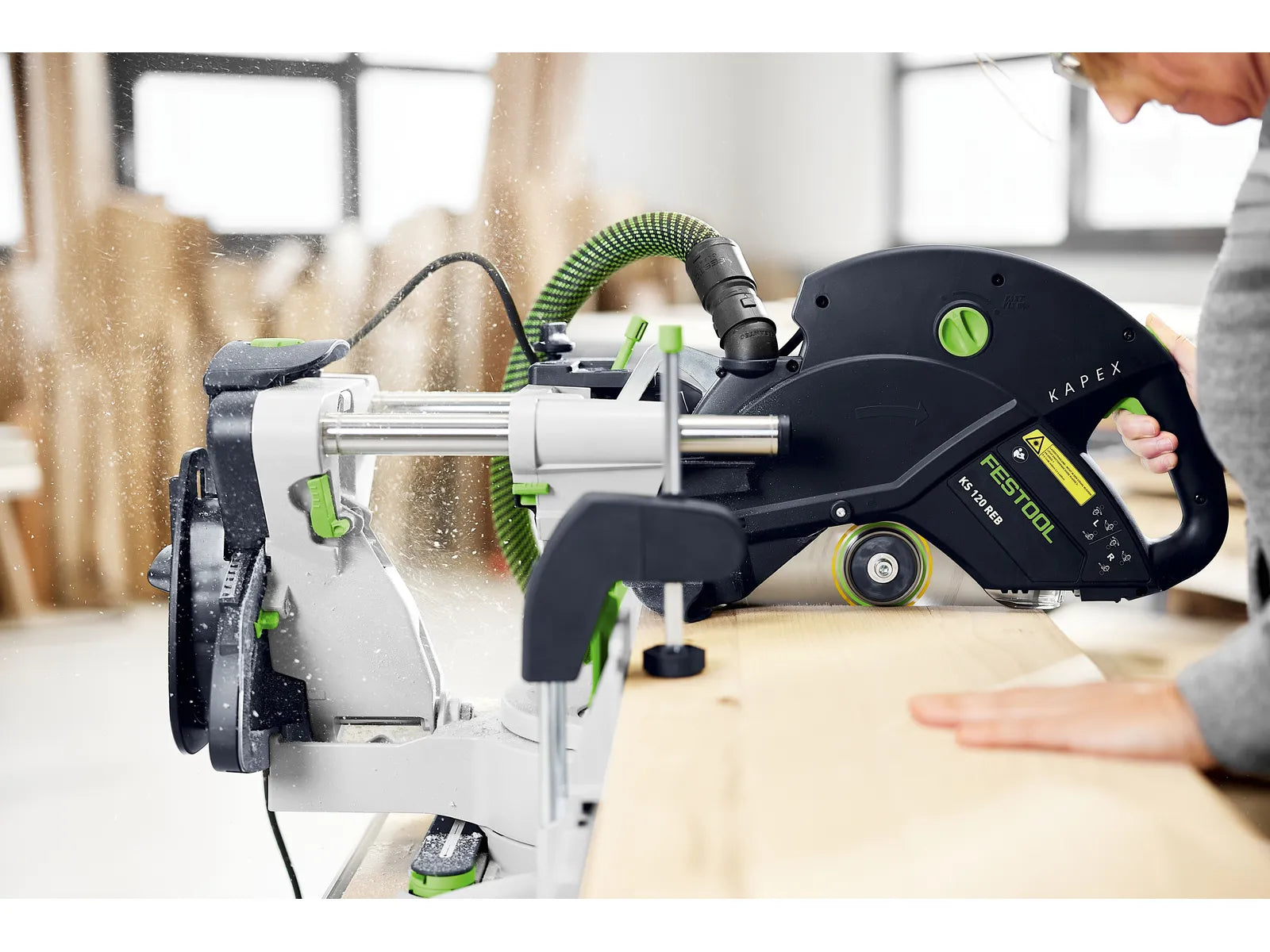 Scie à onglets radiale KAPEX KS 120 R 575302 de Festool avec guide à double colonne et laser à double ligne - Image 2