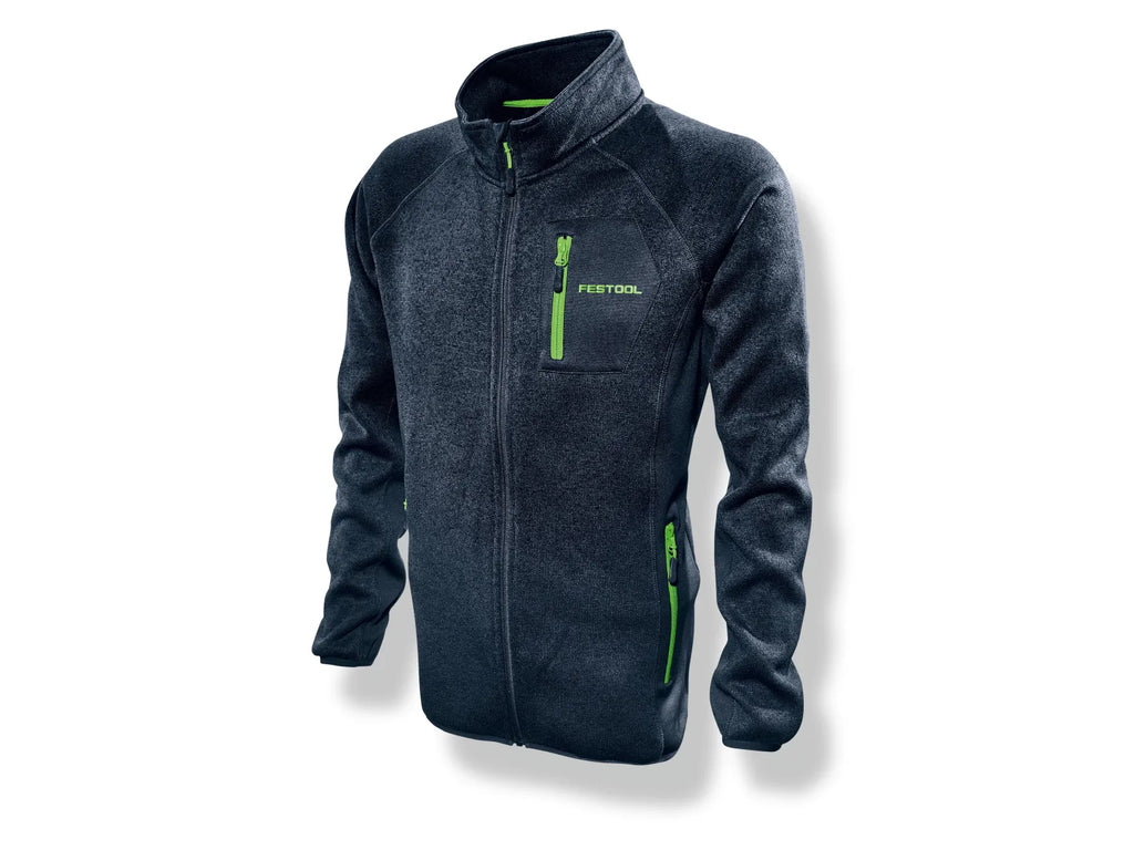 Sweatshirt pour Hommes Festool SJ-FT1 S en Polyester Tricoté 100% avec Poches Latérales et Zip Vert Contrastant - Image 2