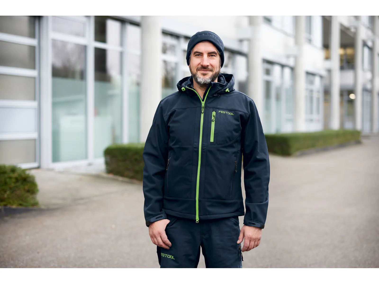 Veste Softshell Homme SOJ-FT1 S Festool 204056 - Bleu Foncé/Vert, 100% Polyester, Imperméable et Respirante - Image 3