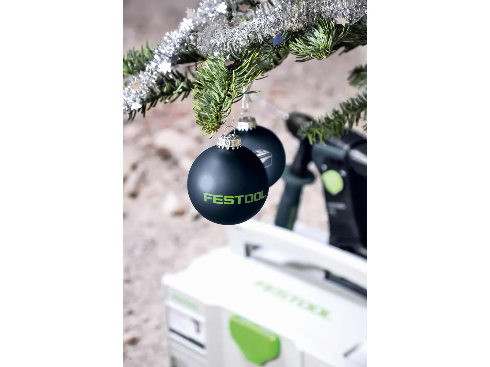 Boules de Noël en Verre WK-FT3 Festool, Fabriquées en Allemagne, Bleu Foncé avec Logo Festool - Image 1