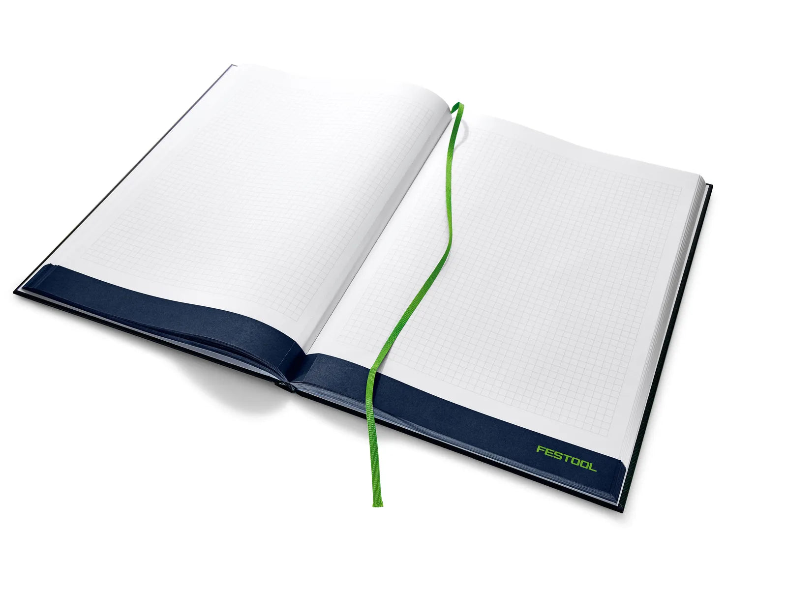 Carnet à Couverture Rigide NB-FT1 de Festool, 200 Pages, Format A4, Bleu Foncé/Vert, avec Signet - Image 1