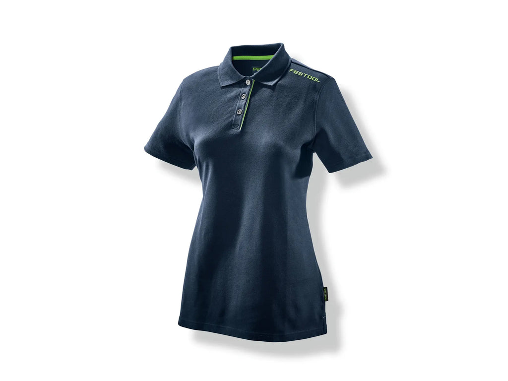 Polo pour femmes POL-LAD-FT1-XS de Festool, en coton de haute qualité, bleu foncé et vert - Image 2